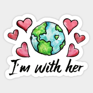 I'm with her earth day Sticker